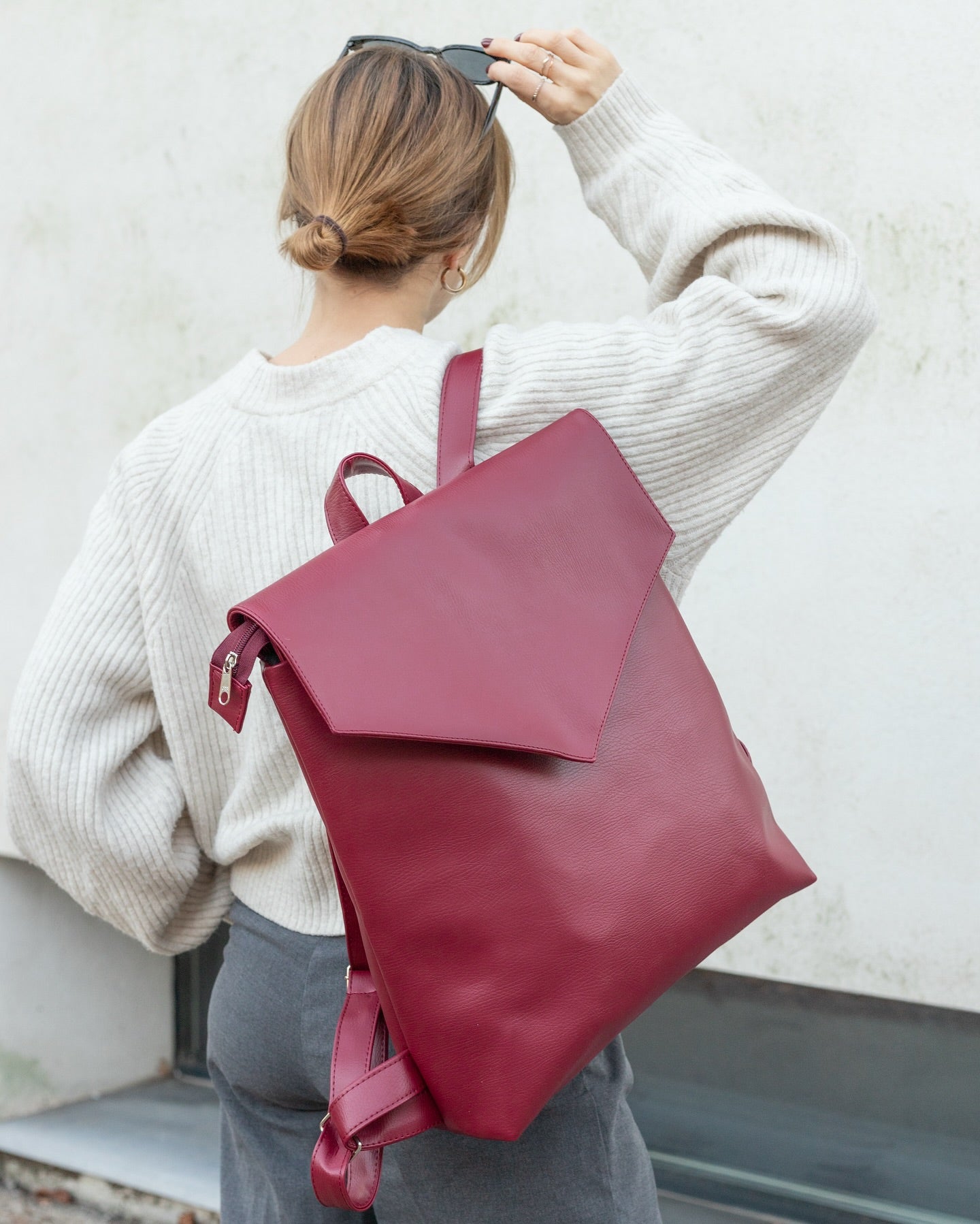 MAXIME Merlot Large Elegant Backpack - zoe & co