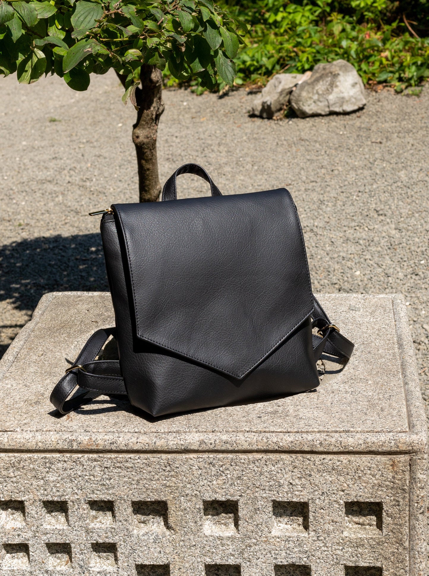 LOTUS Black Mini Backpack - zoe & co