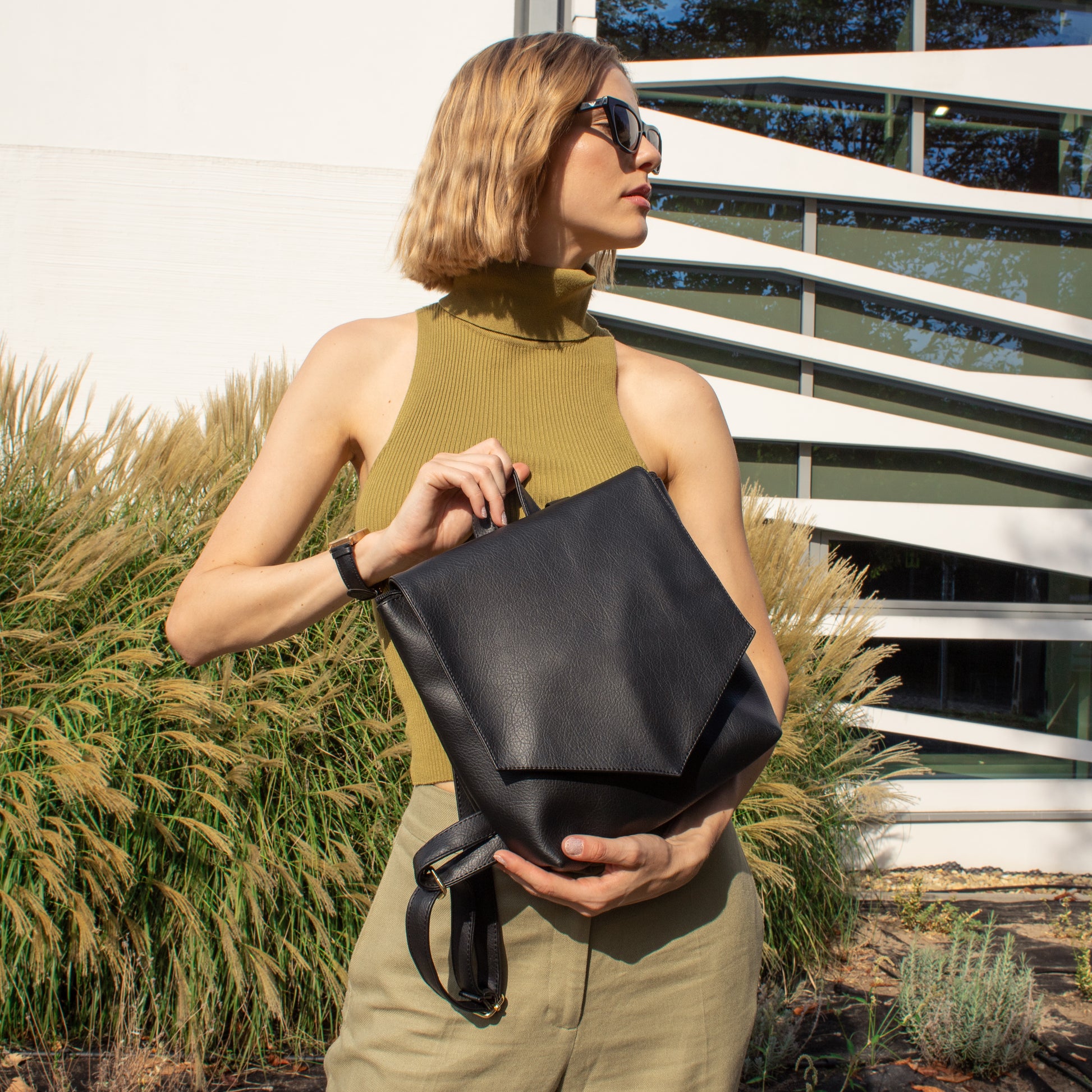 LOTUS Black Mini Backpack - zoe & co