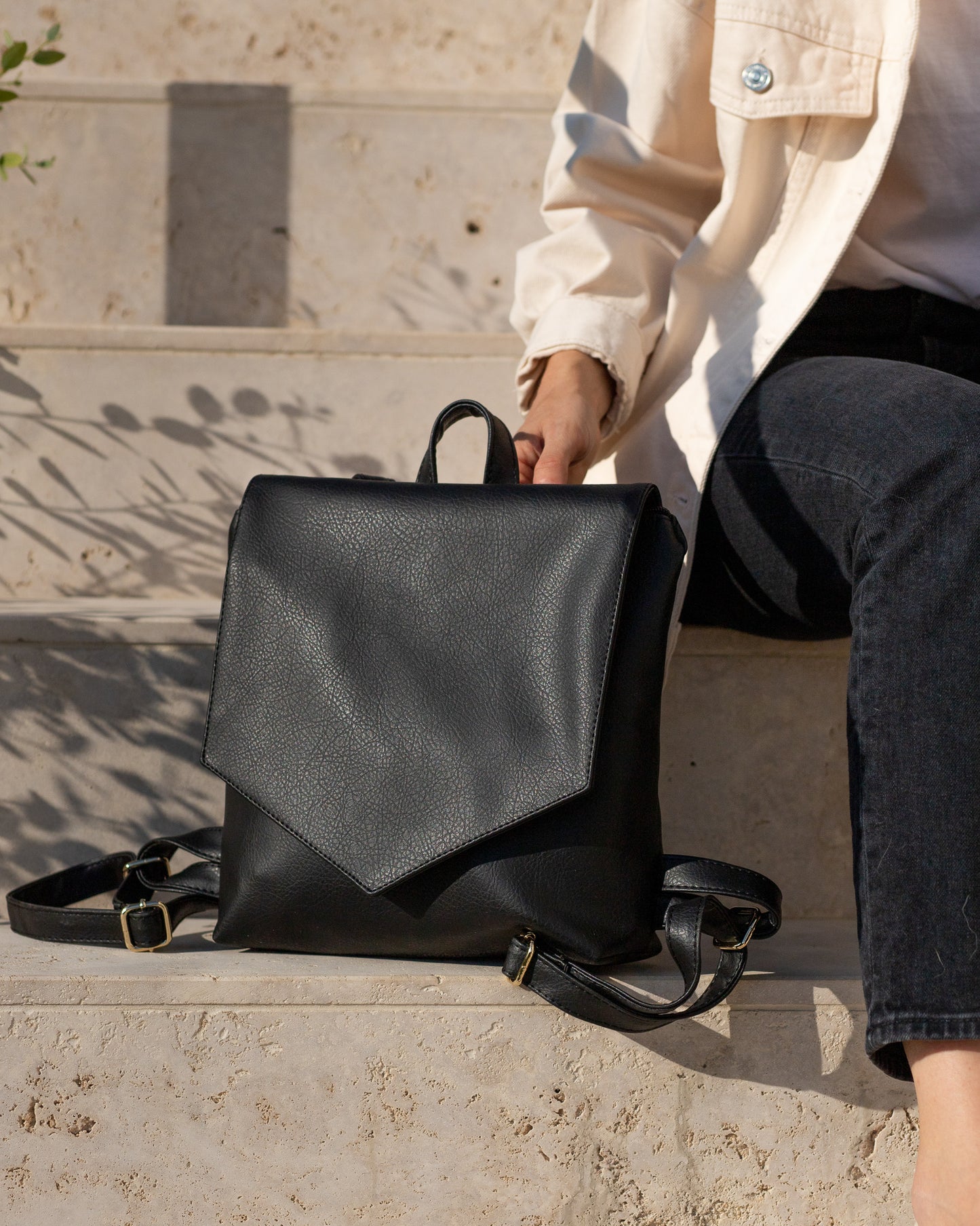 LOTUS Black Mini Backpack - zoe & co