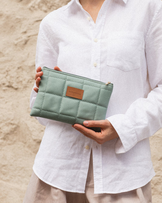 Sage Quilted Pouch - Small - zoe & co
