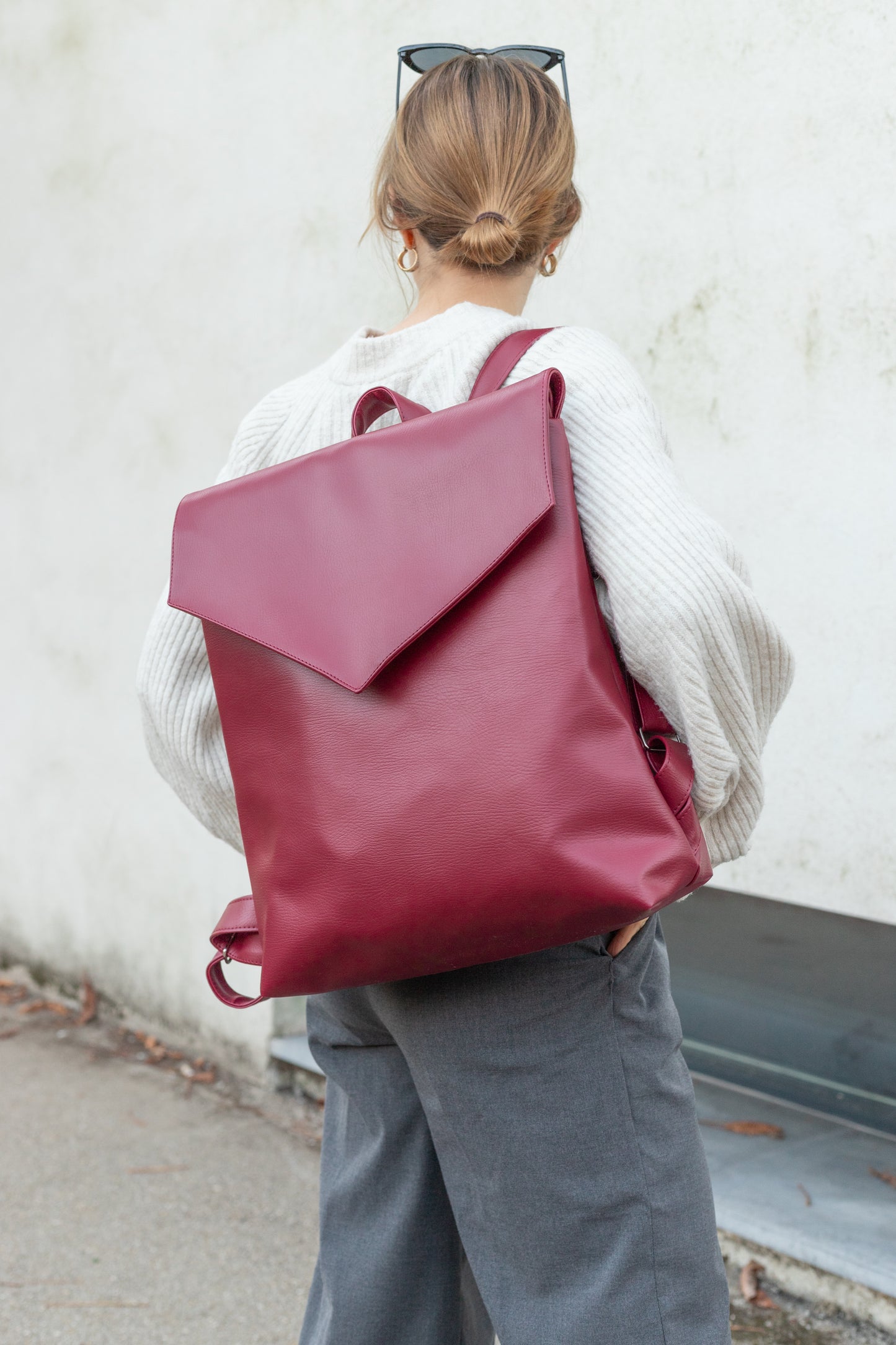 MAXIME Merlot Large Elegant Backpack