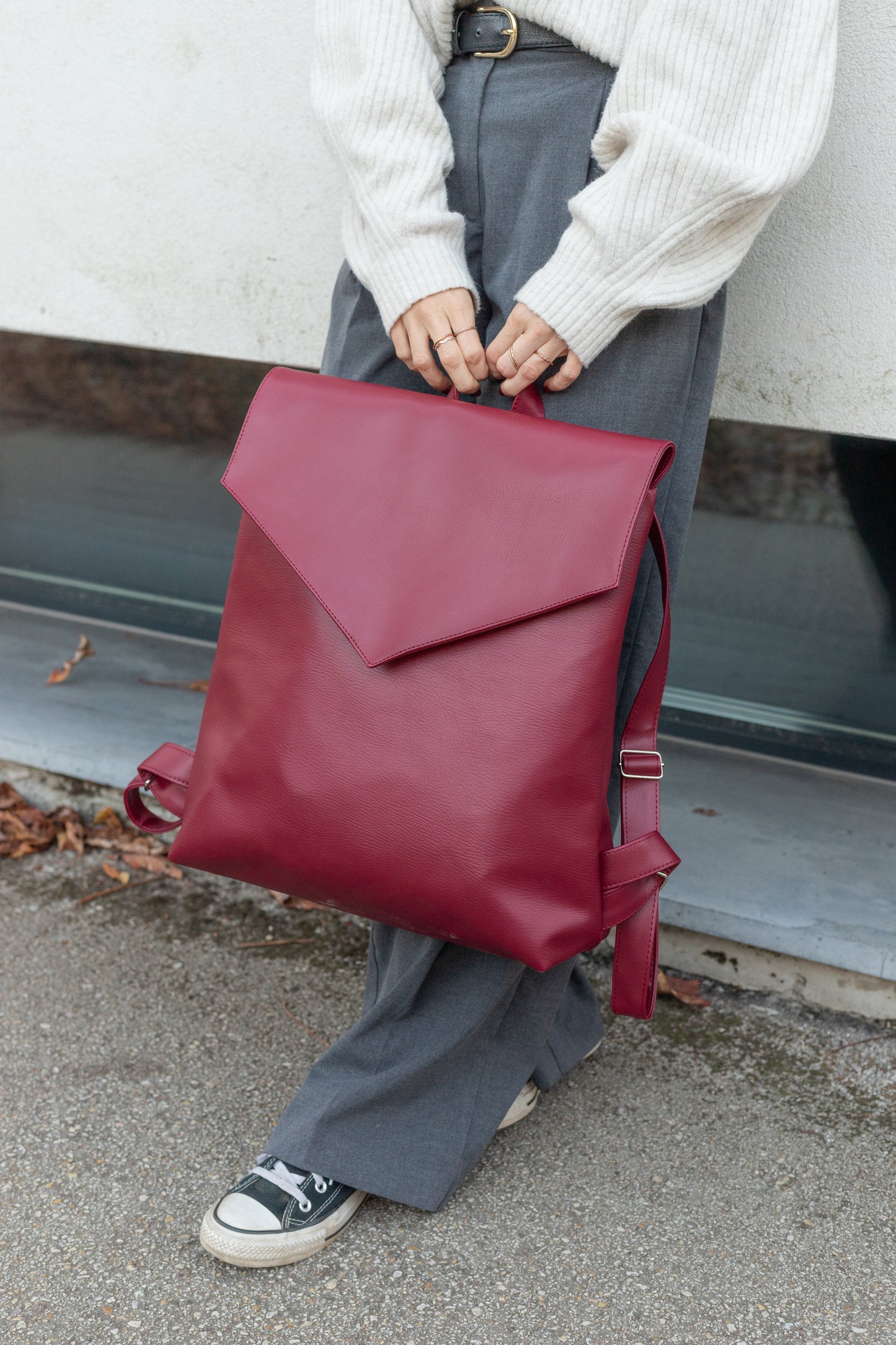 MAXIME Merlot Large Elegant Backpack