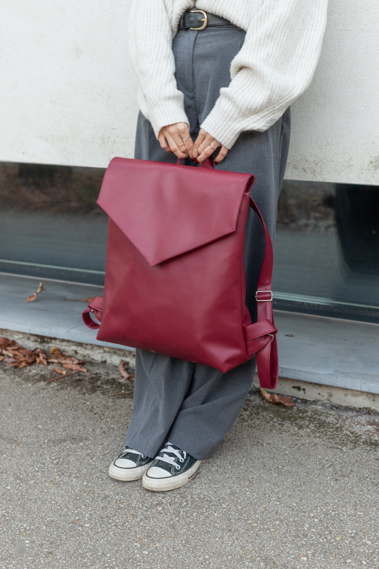 MAXIME Merlot Large Elegant Backpack