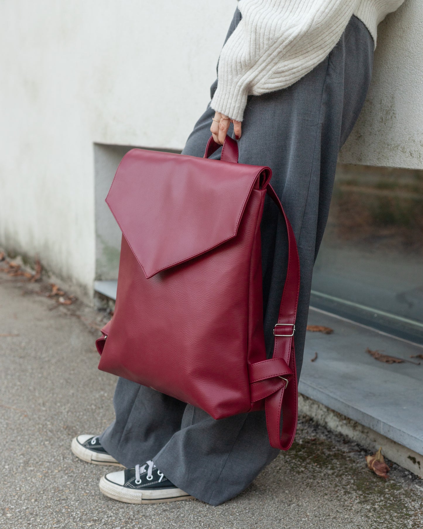 MAXIME Merlot Large Elegant Backpack