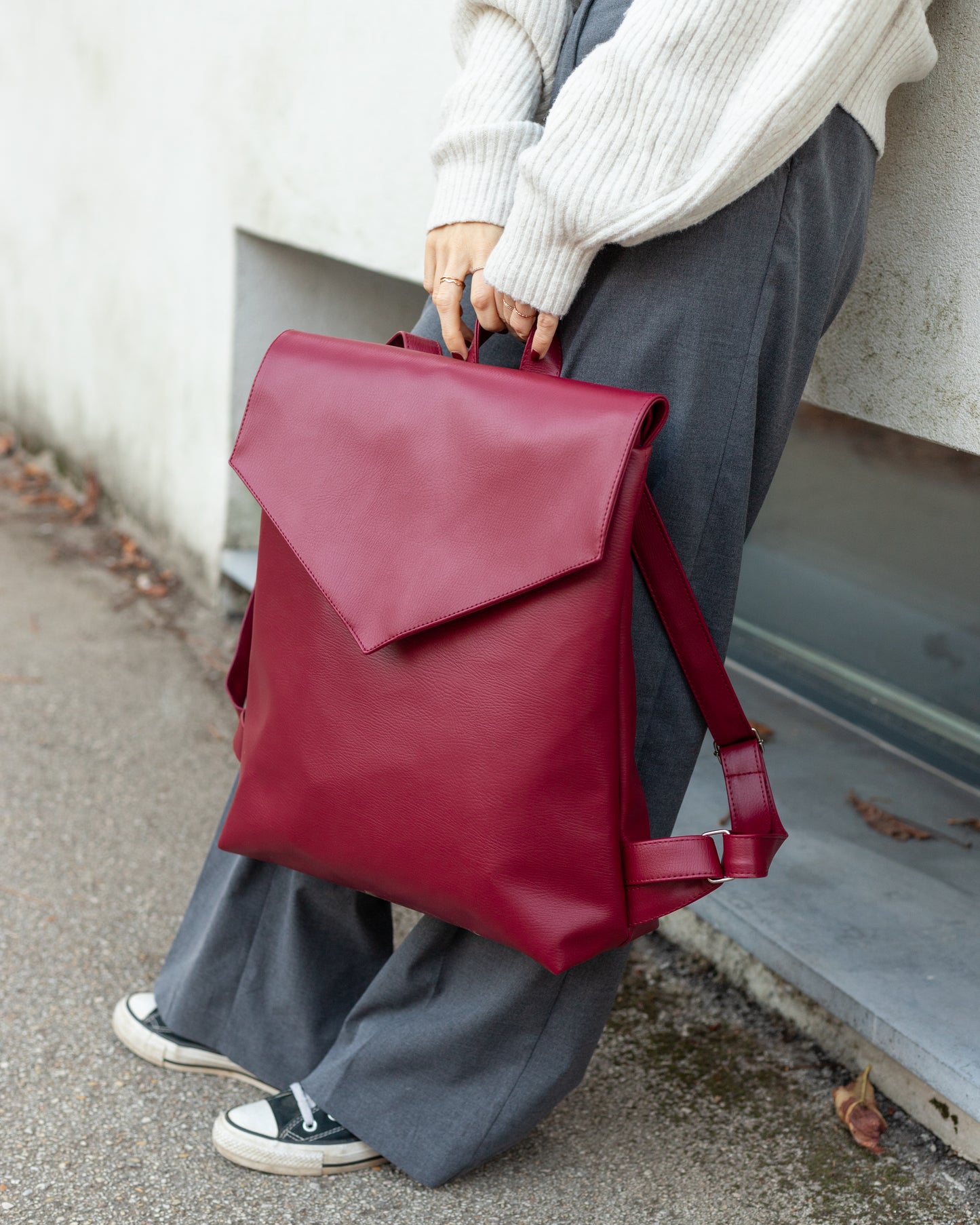 MAXIME Merlot Large Elegant Backpack