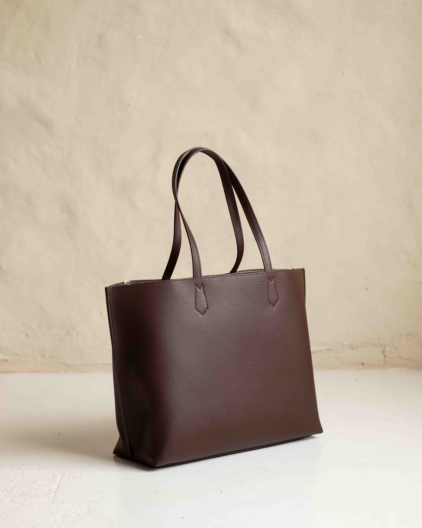 CARLA Mokka Brown Vegan Leather Tote Bag