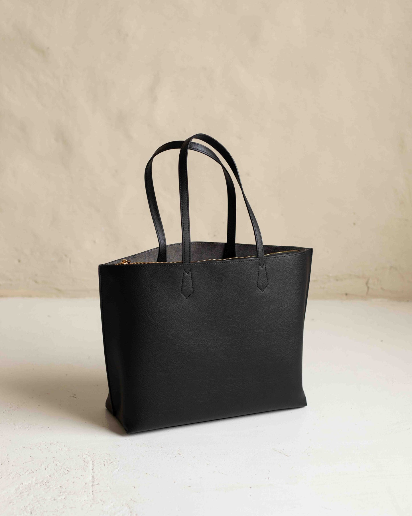 CARLA Black Vegan Leather Tote Bag