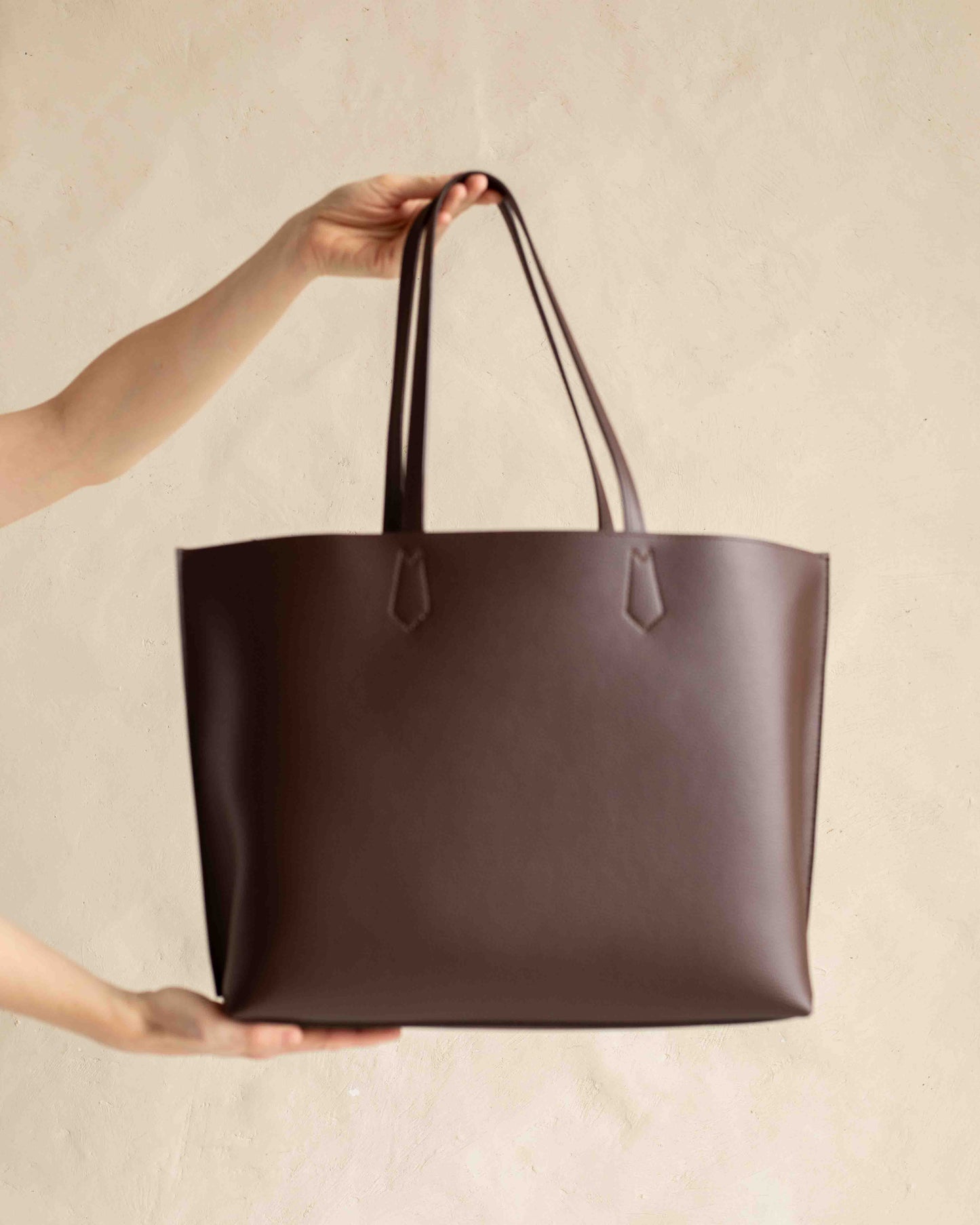 CARLA Mokka Brown Vegan Leather Tote Bag