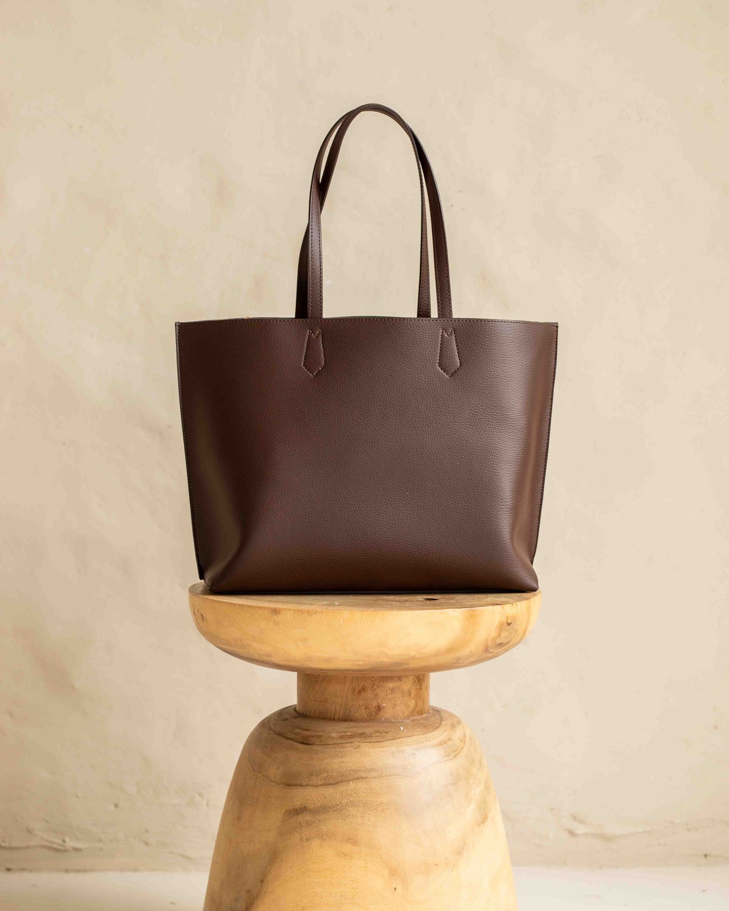 CARLA Mokka Brown Vegan Leather Tote Bag