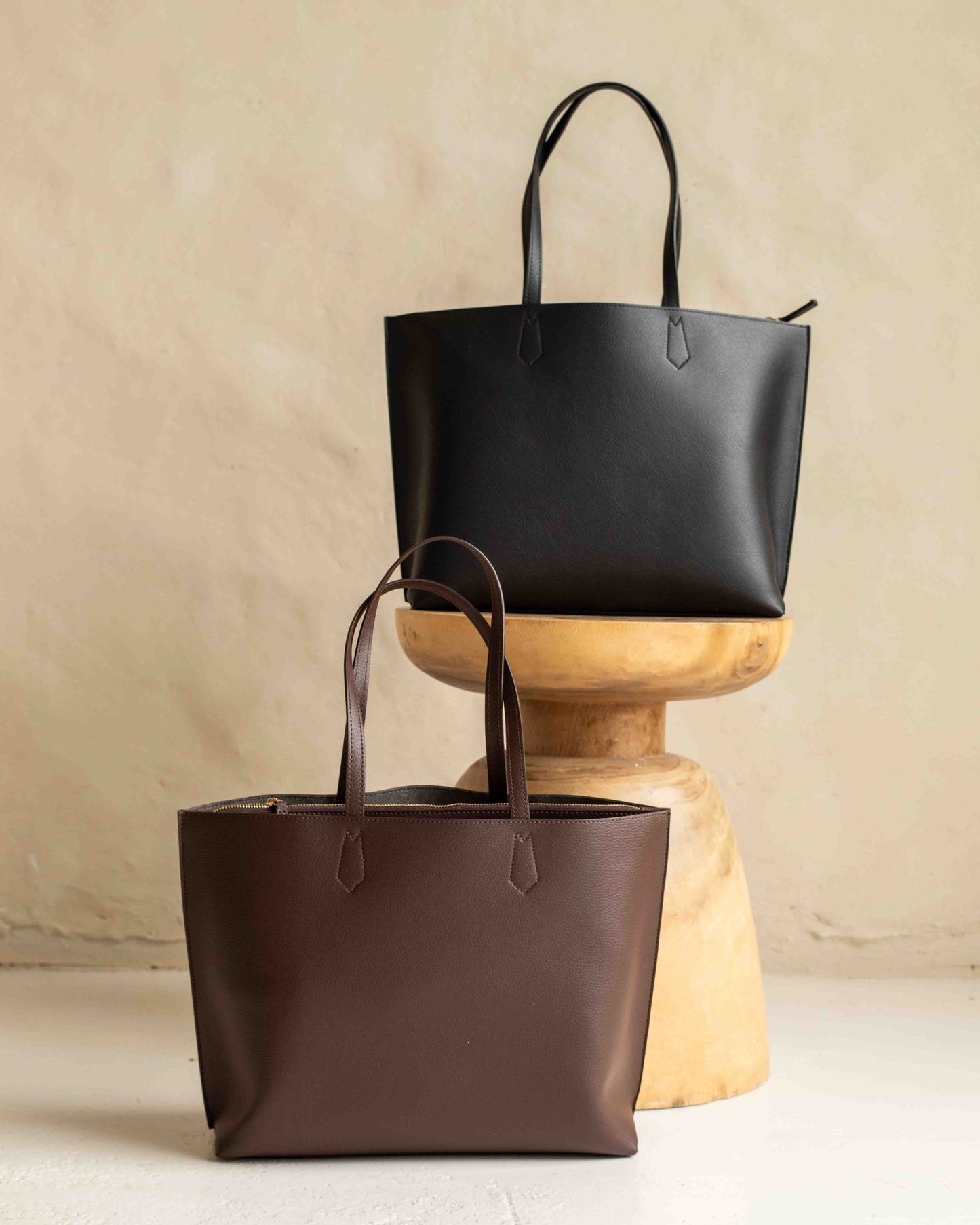 CARLA Mokka Brown Vegan Leather Tote Bag