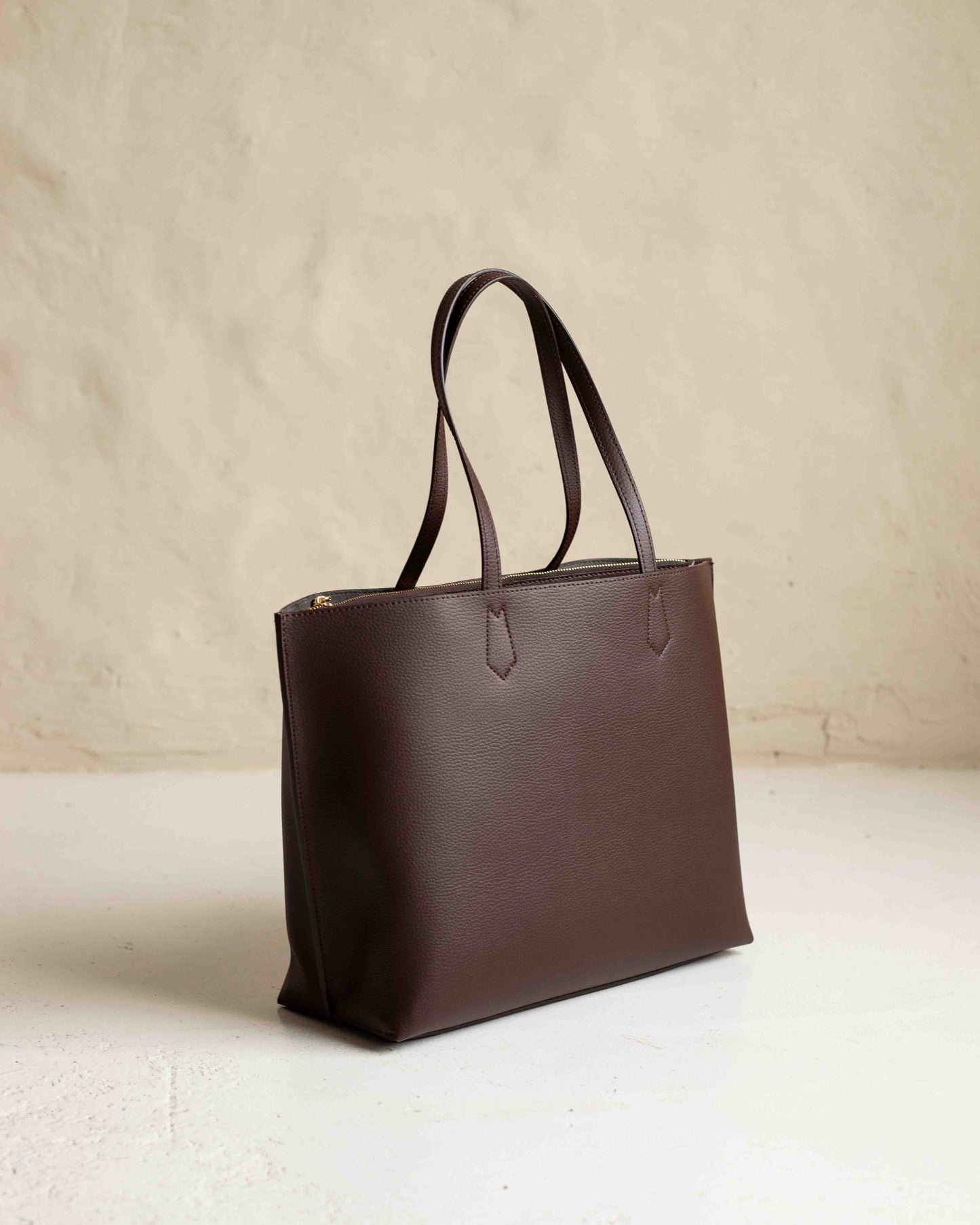 CARLA Mokka Brown Vegan Leather Tote Bag
